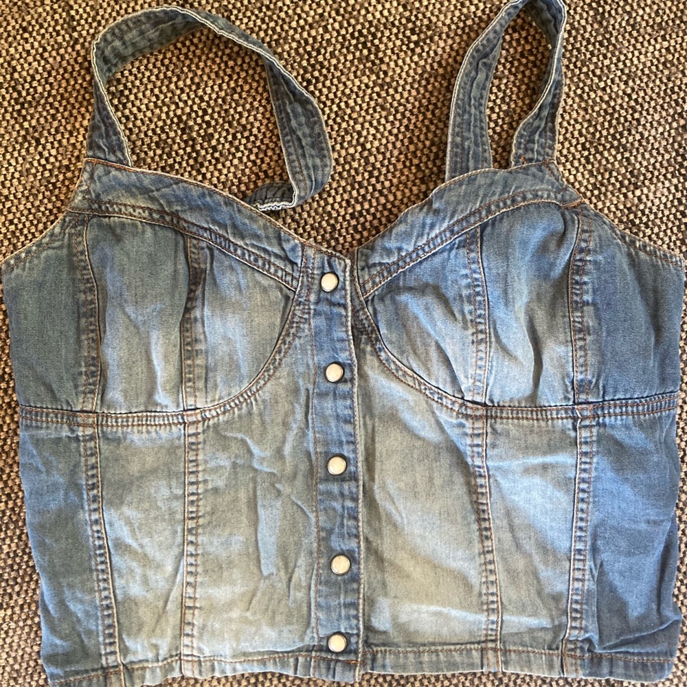 Denim Crop Top.